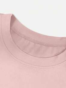 Women's Valentine's Day Love Heart Print T-Shirt - Short Sleeve Round Neck Casual Blouse With Hand-Drawn Cupid & Amorous Phrases, S-XXL Sizes, Spring - 粉色 - 查看 4