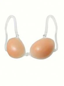 1 Pair Of Women's Silicone Cup Push Shoulder Strap Set - Self-Adhesive Invisible Lingerie Chest Strengthener, Available In A, B, C And D Sizes, For Bra, Lingerie And Clothing Protection, Seat Belt Design, Bra Strengthener, Bra Cover, Condom Anti-Drop - Beige - View 13
