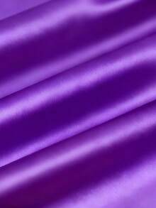 Fashionable Women's Satin Button-Up Shirt, New Arrival, Casual, All Season - Purple - View 3