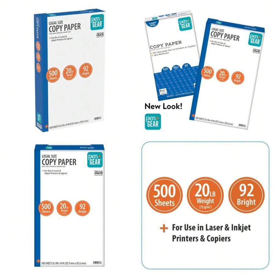 Copy Paper 8.5 X 14 Inches 92 Bright White 20 Lb Bond 500 Sheets Per Ream - 1 - 查看 1
