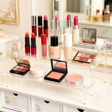 1 قطعة رف عرض متعدد الطبقات شفاف بشكل درجات من البلاستيك الأكريليك بطول 30 سم (11.81 بوصة). رف متعدد الطبقات أكريليك متعدد الاستخدامات لتخزين وعرض المجموعات والديكور المنزلي والعطور والمستحضرات التجميلية وحامل المجوهرات. - شفاف - مشاهدة 4