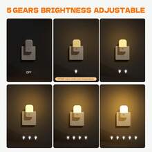 1/2 包装 欧盟标准插电式 LED 小夜灯，带运动传感器，亮度可调，智能夜灯，插入墙壁传感器，2700K - 查看 10