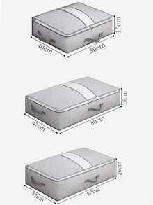 Cajas de almacenamiento de tela plegables de gran capacidad - Adecuadas para ropa de cama, ropa, almohadas, mantas - Ideal para el hogar, dormitorio, dormitorio, armario - Contenedores de almacenamiento plegables cuadrados para ropa, edredón, edredón - Contenedores de almacenamiento de tela no tejida y ahorro de espacio para armario - Multicolor - Ver 2