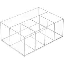 InterDesign Cabinet to Hold Makeup Beauty Products Hair Accessories – 5 Compartments, Clear Clarity Cosmetic & Vanity Organizer, 5 Section, White(Transparente) - Multicolor - Ver 2