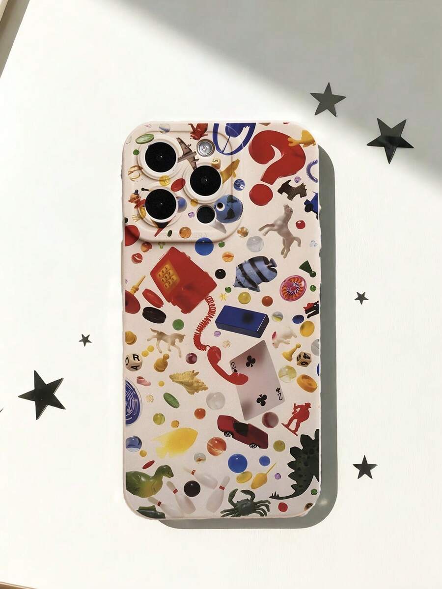 Floral Last Century Toy Liquid Silicone Mobile Phone Case Full-Body Protection Shockproof Anti-Fall TPU Soft Rubber Case Compatible With IPhone 13/11/17/17pro/16/14/15/15pro/15 Plus/15 Promax/7plus/8plus/X/Xs Max/Xr/11pro/12pro/13pro/14pro/12mini/13mini/11promax - Multicolor - View 1