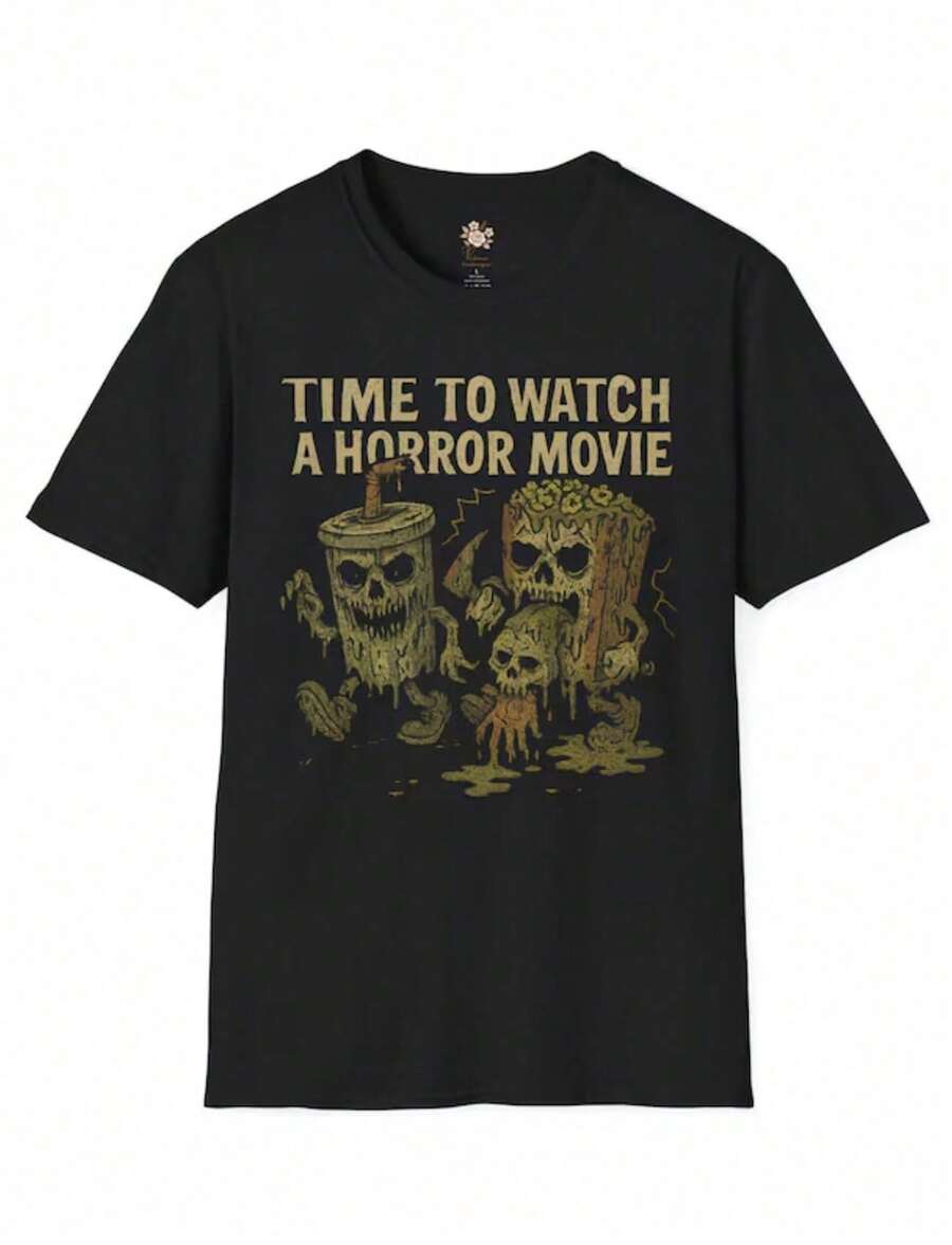 Zombie Snack T-Shirt_ Creepy Horror Movie Tee - Halloween Unisex - 黑色 - 查看 1