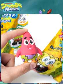 1PC Officially Licensed SpongeBob Blind Bag SquarePants Mystery Box 3D Figurines Random One Cute Collectible Ornament Desk Decor Fun Unboxing Surprise Gift SpongeBob SquarePants Patrick Krabs Squidward Stocking Stuffers Party Birthday Christmas Gift For Friend Family