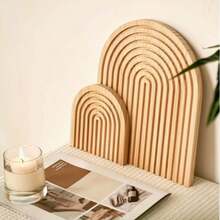 1/2 件彩虹形木质砧板，波西米亚风格木质托盘，家居厨房装饰拼盘 - 彩色 - 查看 6