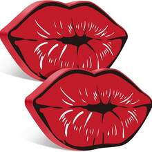 1 pieza/2 piezas Decoración de labios grandes de madera en rojo brillante/rosa suave - Diseño encantador y romántico, tamaño aproximado de 16 x 9 x 1,2 cm, decoración artesanal para el hogar, ideal para la decoración de la mesa/bandeja del Día de San Valentín, decoración para propuestas/fiestas de amor y regalo de aniversario romántico - Multicolor - Ver 2