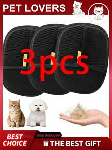 宠物毛发去除手套，3 件静电宠物毛发去除器，高效宠物毛发美容手套，可重复使用的猫狗毛发去除器，适用于沙发、窗帘、地毯 - 彩色 - 查看 13