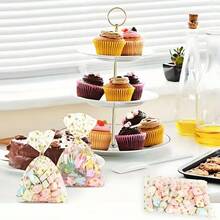 10/20/50 chiếc, Túi đựng đồ ăn nhẹ bằng giấy bóng kính trong suốt, Túi đựng kẹo bánh quy, Túi đựng quà bằng nhựa Polythene có dây buộc xoắn, Thích hợp cho tiệm bánh, sinh nhật, đám cưới, trang trí tiệc tùng, Eid Mubarak - Nhiều màu - Xem 6