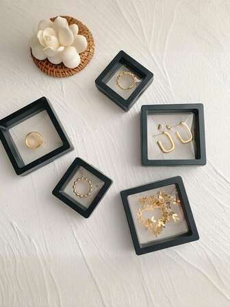 1/20 صندوق عرض مجوهرات شفاف مصنوع من فيلم البولي إيثيلين مضاد للأكسدة لتخزين القلائد والأقراط والخواتم