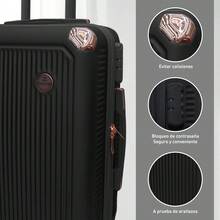 Mano 20in Bali Viaje Cabina Carry On 10kg Candado Ruedas 360 Nueva moda de 20 pulgadas rueda universal equipaje de viaje retro estilo portátil caja de tirador maleta de negocios - Negro 8166 - Ver 7