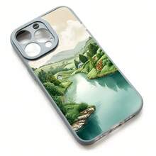 Compatible con 17 16 15 14 13 12 11 y 12 13 Plus Pro, diseño de paisaje de valle de río gris de la naturaleza para uso al aire diario - Colores mezclados - Ver 3