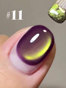 MISS SHAKA 10毫升秋冬美甲冰透明粉蓝玻璃珠猫眼凝胶指甲油超闪灯泡猫眼脚趾甲油美甲艺术美甲沙龙居家DIY美甲用品圣诞美甲 - 彩色 - 查看 9