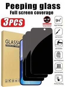 A 3 Packs Of Apple Privacy Screen Protectors Compatible With IPhone 17, 16 PRO MAX, 16, 16 PRO, 16 PLUS, 15 PRO MAX, 15, 15 PRO, 15 PLUS, 14 PRO MAX, 14 PRO, 14 PLUS, 13 PRO MAX, 13, 13PRO, 12, 11 XR, XS MAX, And XS. Tempered Glass, Anti-Privacy, Bubble-Free, Scratch-Resistant, Easy To Install, And Compatible With Phone Cases. - Black - View 29