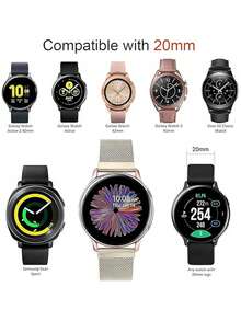 20mm Stainless Steel Mesh Band Compatible With Samsung Galaxy Watch 3 41mm/Galaxy Watch 42mm, 40mm 44mm Metal Band Compatible With Samsung Galaxy Watch Active 2/Galaxy Watch Active - Rose Powder - View 8