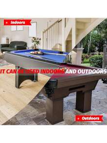 トゥインクルプールテーブル用ダストカバー、屋内および屋外プールテーブル用サンシェード、防水保護カバー、耐引裂性 - ブラック - チェックする 4