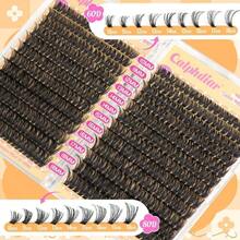 Calphdiar Lashes Clusters 60D+80D Thick Eyelash Clusters 480PCS Wispy Lash Clusters Eyelash Extensions Fluff D-Curly Individual Lashes 10-18mm DIY Volume Lash Extension At Home - MàuH - Xem 4