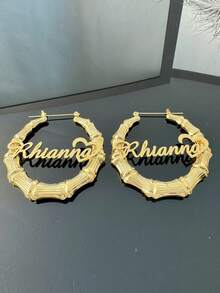 [ZzAi Custom]1套雙層3D項鍊（心形姓名設計）&耳環套組，不鏽鋼材質，18K鍍金，附精美禮盒，適合送給朋友、家人、情人節與母親節的理想禮物 - 款式6-金色 - 查看 4