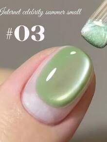 MISS SHAKA 10毫升秋冬美甲冰透明粉蓝玻璃珠猫眼凝胶指甲油超闪灯泡猫眼脚趾甲油美甲艺术美甲沙龙居家DIY美甲用品圣诞美甲 - 彩色 - 查看 4