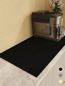 1pc Solid Color Diatomite Absorbent Mat, Non-Slip & Wear-Resistant Kitchen Counter Mat, Oil & Stain Resistant, Easy To Clean, Suitable For Coffee Machines, Dish Drying, Tableware Storage, Bars & Restaurants, Pet Anti-Slip Mat - Black - View 25