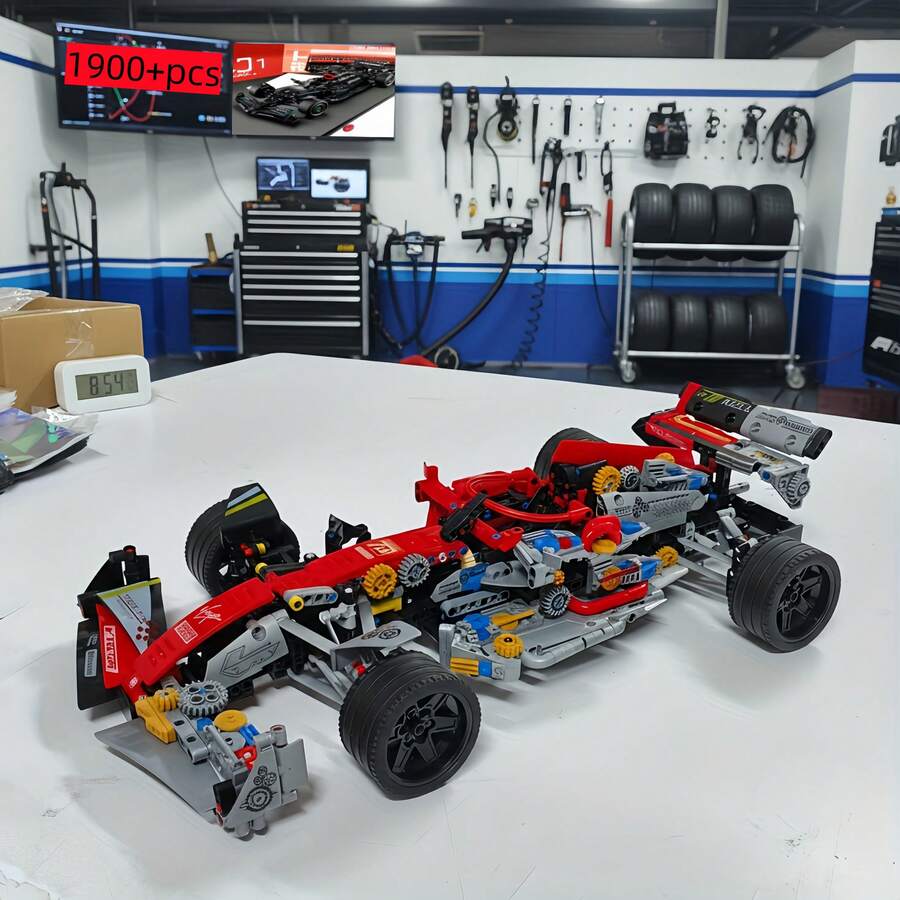 1900+Nuevos juguetes de carreras, bloques de construcción de carreras de ciudad de alta tecnología, material ABS y diseño exquisito, que muestran tus habilidades de carreras, perfectos para mejorar la habilidad manual y la creatividad - Multicolor - Ver 1