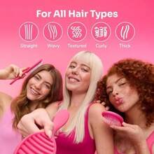 WET BRUSH, Detangling Comb, Black, Cepillo Desenredante, Desenreda Todo Tipo de Cabello, Diseño Ergonómico, Tecnología WaveTooth, Cepilla Fácil y Adiós Nudos, Color(Rosado) - Multicolor - Ver 3