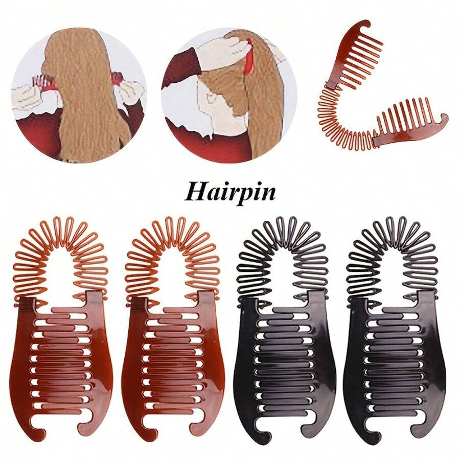 1/2个装发夹 - 柔软香蕉马尾夹，适用于普通及蓬松发型，握感舒适，多功能造型工具，适用于沙龙及家庭，垂直美发工具，灵活香蕉夹，马尾夹，发梳，适合女士发饰，打造蓬松发型，时尚发夹，美发师用品发饰，女士，秋季，旅行，美发工具，女士配饰，美发用品，秋季，头发，发饰，女士发饰，旅行，发饰，女士发饰，美发工具，美发用品，用品，美容配饰，礼物，旅行，女士礼物，美发用品，圣诞礼物