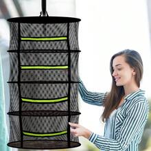 4 Layer Herb Drying Rack Hanging Plant Drying Rack Bud Drying Net Foldable Hanging Dry Rack Net With Green Zipper Garden Shears And Hooks For Herbs Seeds Indoor/Outdoor 23.62" - 8 Layers - View 2