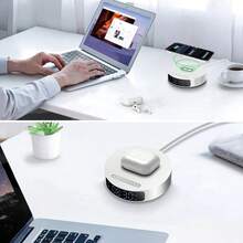 2-In-1 Wireless Charger With Time Display And Alarm Clock Function, Suitable For Bedroom Or Desk, Charging Base Compatible With IPhone 17/16/15/14/13/12/11 Pro Max/Mini/Plus/XR/XS/X/8, Compatible With AirPods 2/3/4/Pro/Pro 2, Compatible With Samsung S25/S23/S22/S21/S20, Galaxy Buds - White - View 10