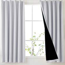 Blackout Curtains 2/4 Pack, 1-Level Full Blackout, High Density Fabric With Black Lining, UV Protection, Thermal Insulated, Room Darkening Drapes, Shape Memory, Machine Washable, Multi-Size Multi-Color, Small Window Compatible - Ice Gray/black - View 31