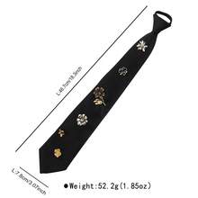 1 PC New Retro Red & Black Accessory - Tie-Inspired Floral Design| Niche Fashionable & | Perfect For Stylish Outfits - 彩色 - 查看 4