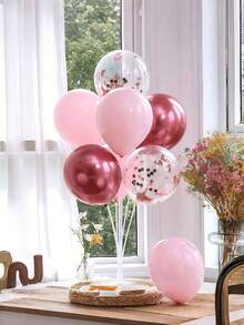 一套生日气球支架套装，柱式气球支架带底座，适用于婚礼和生日派对装饰，70厘米气球柱 - 彩色 - 查看 8