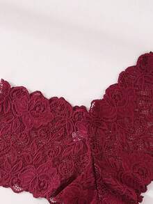 6条装女士性感蕾丝中腰无痕丁字裤，收腹提臀，弹力条纹内裤 - 彩色 - 查看 9