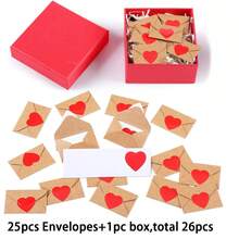 25/50pcs Mini Love Letter Set, Includes Envelopes And Blank Cards, Suitable For Long Distance Couples, Valentine's Day Gift, Unisex For Boyfriends And Girlfriends, With Small Envelopes Included