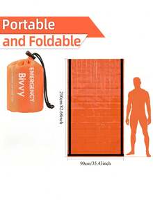 Portable Emergency Sleeping Bag, Survival Shelter Bag, Polyester Film Insulated Emergency Blanket, Lightweight Portable Shelter, Suitable For Camping, Hiking, Outdoor Activities, Backpacking, Outdoor Enthusiasts, Disaster Preparedness, Winter Sleeping Bag - Orange - View 7