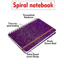 Spiral Journal Notebook For Women, Hardcover A5 College Ruled Notebook, 120 Pages, Thick Paper, Cute Lined Journal For Schoolsss, Office & Work, 6 X 8.4 In(Shiny Purple),ShinyPurple - 閃亮的紫色 - 查看 4