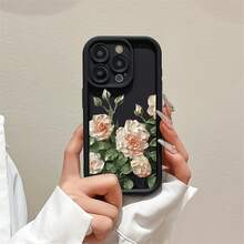 A Stylish Artistic Floral Phone Case, Compatible With Apple  Models 6/7/8/X/Xs/Xr/Xs Max/11/12/13/14/15/16 Pro,Suitable For 17/17 Air/17 Pro/17 Pro Max/16 Pro Max/15 Pro Max/14 Pro Max/13 Pro Max/12 Pro Max/11 Pro Max , Compatible With Samsung Galaxy Series A54/A53 - màu đen - Xem 2