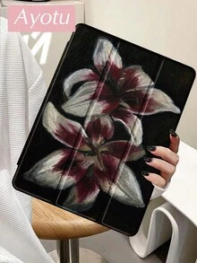 Ayotu 1pc Lily Flowers Tablet Case & Kindle E-Book Case Compatible With IPad 10th Generation, IPad 11/Air 4th/Air 7th/9.7 Inches, Compatible With Samsung Galaxy Tab A9 Plus, Kindle (11th Generation-2024 Release)(6 Inch), Kindle Paperwhite 12th Gen 2024, Great Holiday Gift, Stylish And Simple Pattern. - Multicolor - View 3