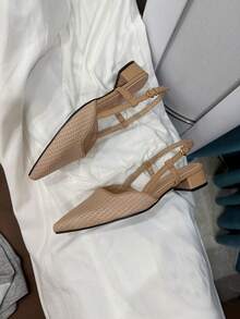 1 Pair Elegant Teenager High Heel Shoes With Ankle Strap, Versatile For Vacation, Festivals, Daily Wear - Camel - View 9