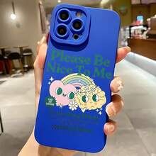 2026 nueva funda de teléfono mate, funda de teléfono con diseño de nubes lindas, arcoíris y flores, por favor sé amable conmigo, todo duele, texto para iPhone 17 14 13 12 11 Pro Max, funda de teléfono  Galaxy S23 S22 S21 S20 Plus Ultra, regalo de pareja para él y ella, regalo de San Valentín o cumpleaños - Negro - Ver 4