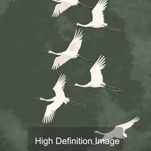 1 幅带框/无框绿色飞鹤鸟艺术复古海报日本风格复古绘画帆布印刷墙画，是宿舍、公寓、客厅、卧室、现代家居装饰的理想礼物 - 彩色 - 查看 6