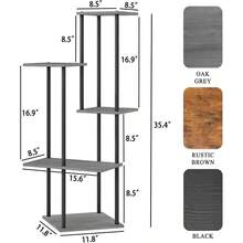 New Plant Stand Indoor 5-Tier Metal Wood Plant Shelf For Multiple Flower Pots Corner Tall Flower Holders For Living Room Balcony Bedroom Oak Grey - 橡木灰 - 查看 4