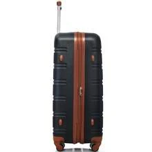 2021 Suitcase Set, Hard Shell Suitcase, Wheeled Suitcase, Travel Suitcase, 4-Wheel Carry-On Luggage, ABS Material, Black+Brown - Black+Brown + ABS - View 3