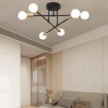 1pc Modern Creative Multi-Head Iron Art Pendant Lamp, E27 Socket, Hard Wire Connection, Suitable For Bedroom, Living Room, Dining Room, No Bulb Included - Multicolor - View 10