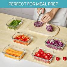 5Pack 22oz Glass Storage Containers With Lids, Glass Meal Prep Food Container Sets With Snap Airtight Lids Microwave, Oven, Freezer And Dishwasher - 5 gói 22oz - Xem 5