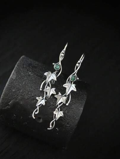 1 Pair Vintage Minimalist Leaf Shaped Earrings, Suitable For Daily Wear And Parties, Perfect Gift For Her