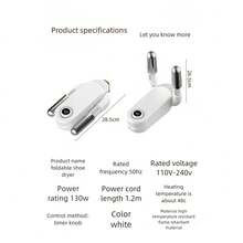 OBOVAY Acest uscător rapid portabil de încălțăminte are o funcție de temperatură constantă, un design ușor și compact și o priză americană de 110V-130V, ceea ce îl face foarte potrivit pentru uscarea încălțămintei sport și a ghetelor de drumeție. Fie că este pentru călătorii, fie pentru uz casnic, este un cadou minunat pentru sportivi și pasionații de activități în aer liber.