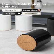 Nucookery Utensil Holder, 64" Ceramic Kitchen Utensil Holder With Countertop-Protection Cork Bottom, Farmhouse Kitchen Decor For Counter, Christmas Gift (Stone Black) - ColorA - 查看 3